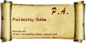 Palásthy Ádám névjegykártya